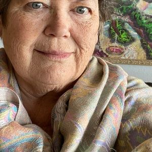 PAISLEY PASHMINA IN CORAL AND TURQUOISE